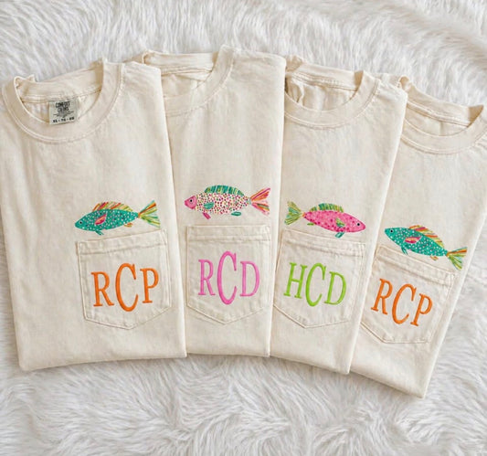 Pocket Fish Monogram Tee