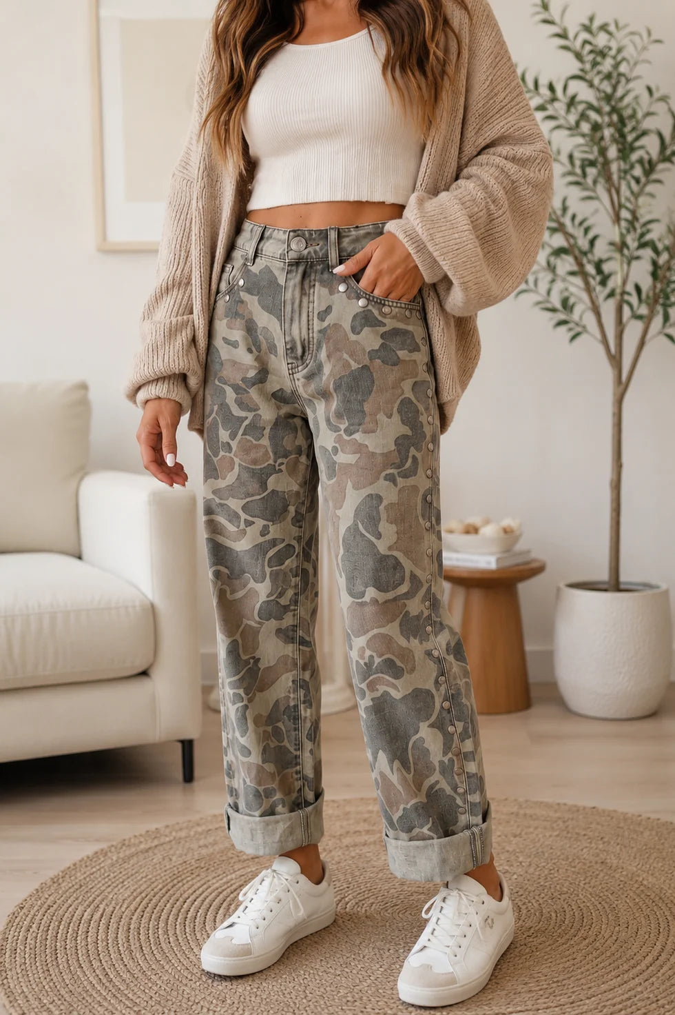 Camo Studded Jeans