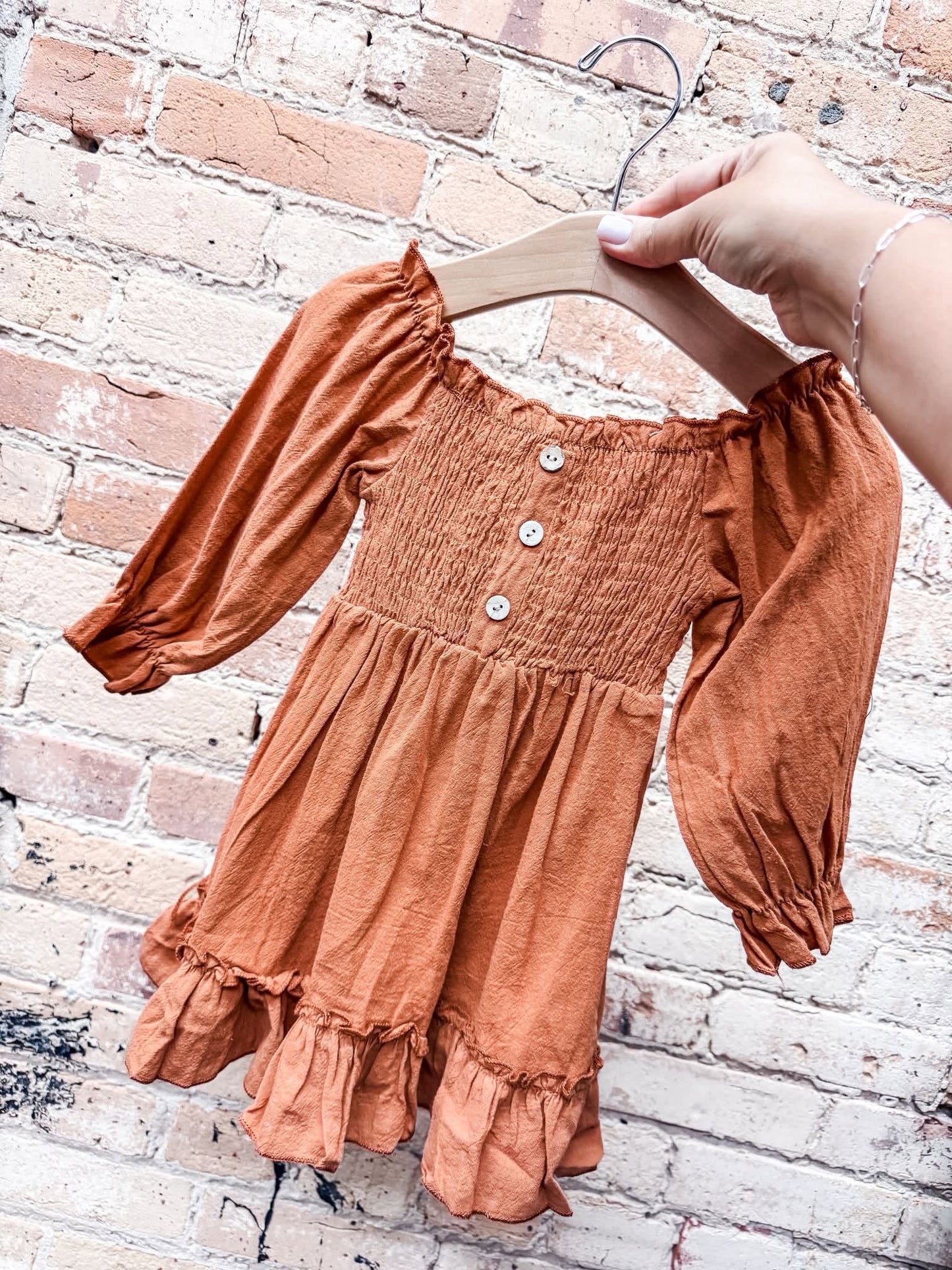 Brown Button Dress