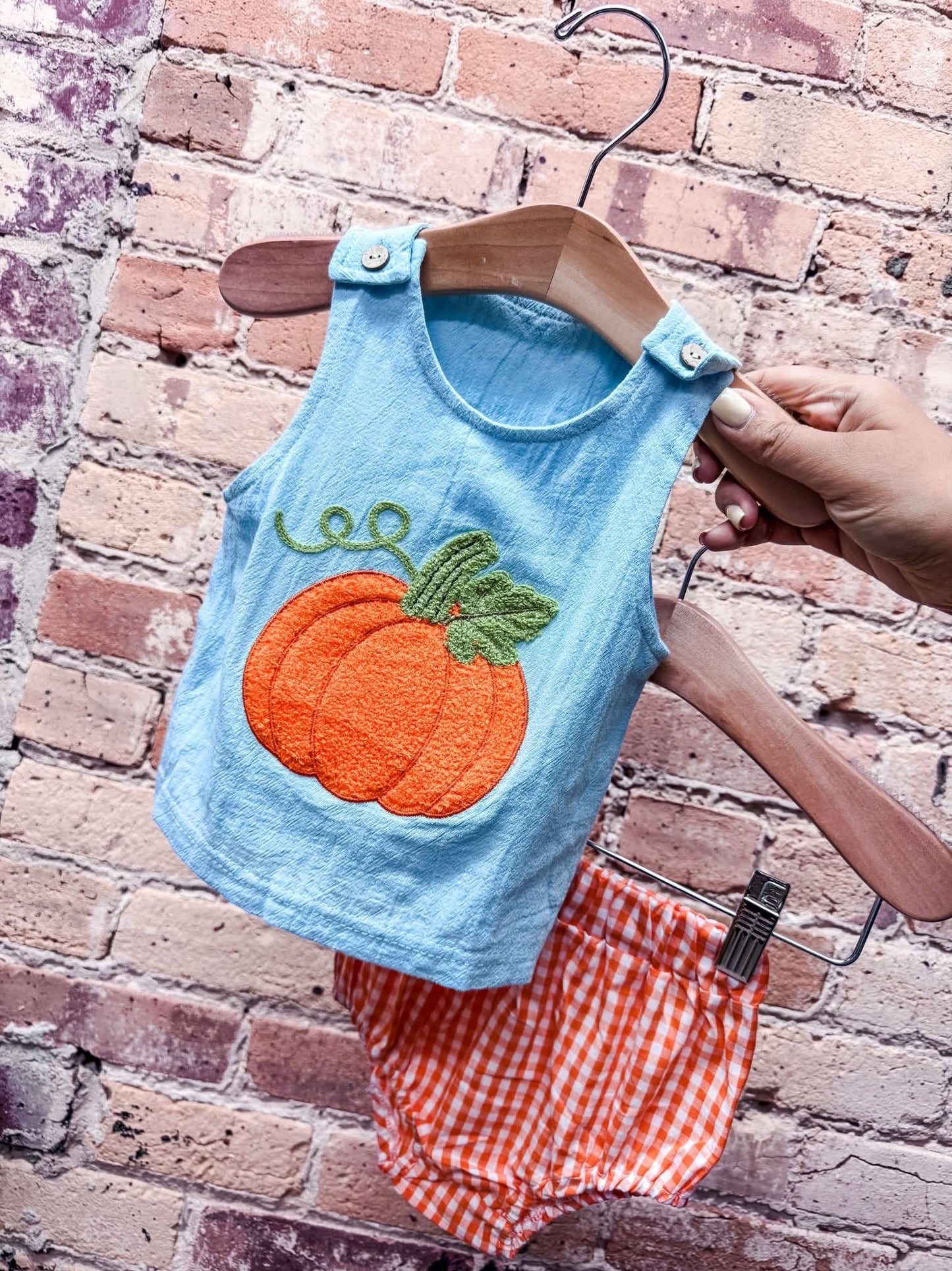 Blue Linen Pumpkin Set