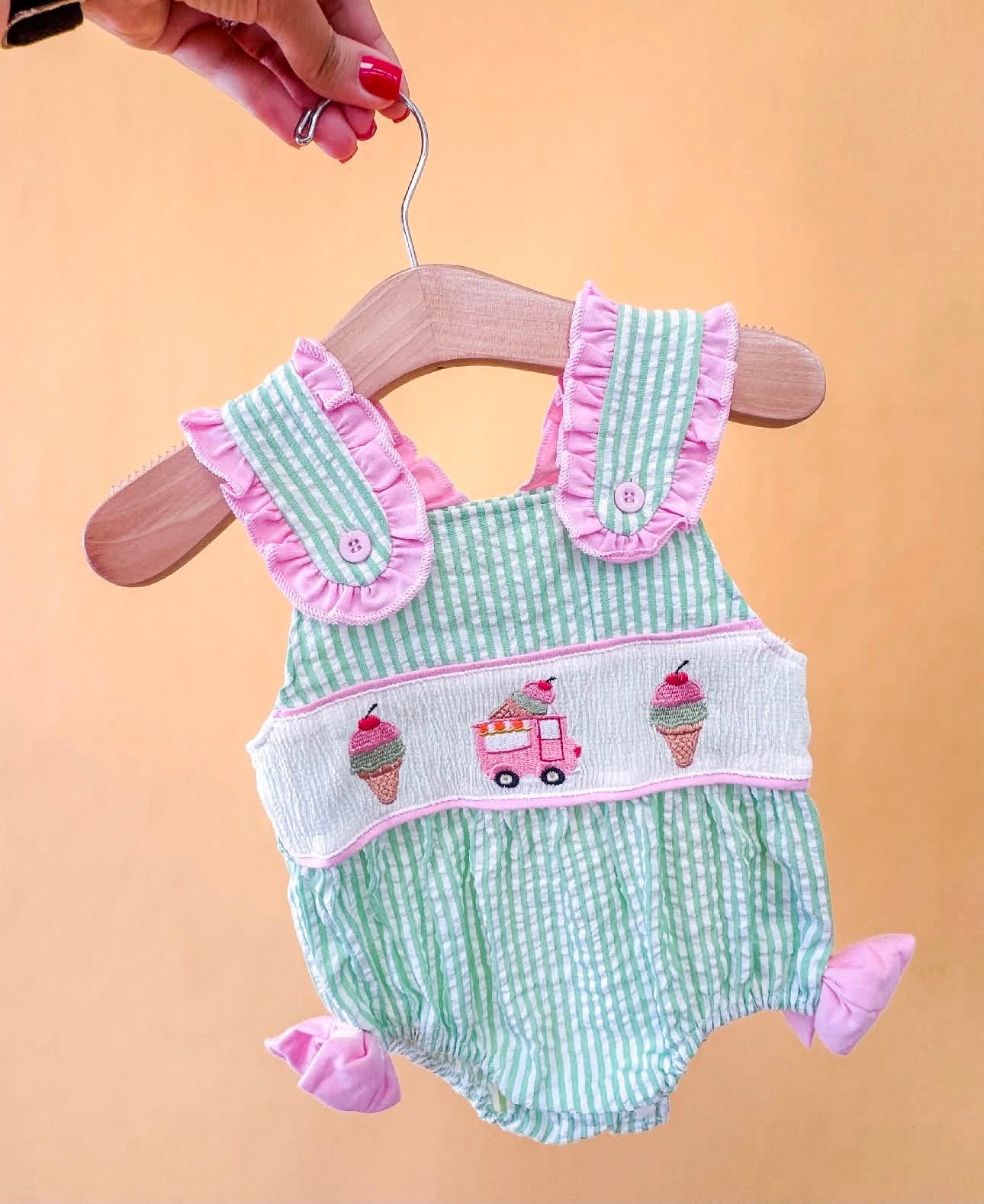 Ice Cream Smocked Romper