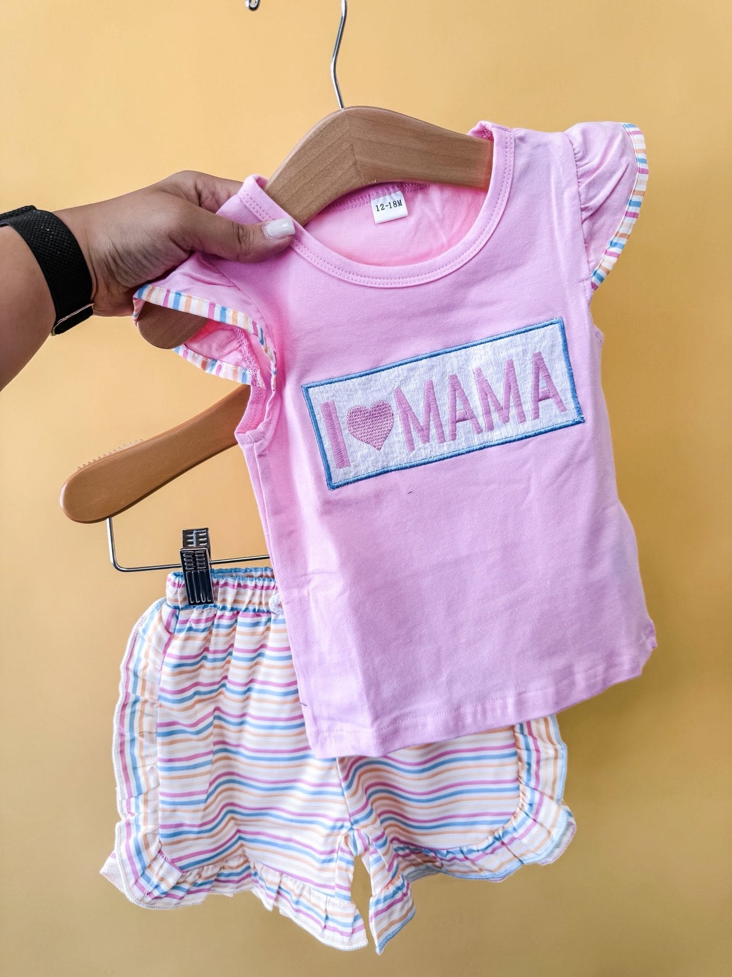I Love Mama Smocked Set