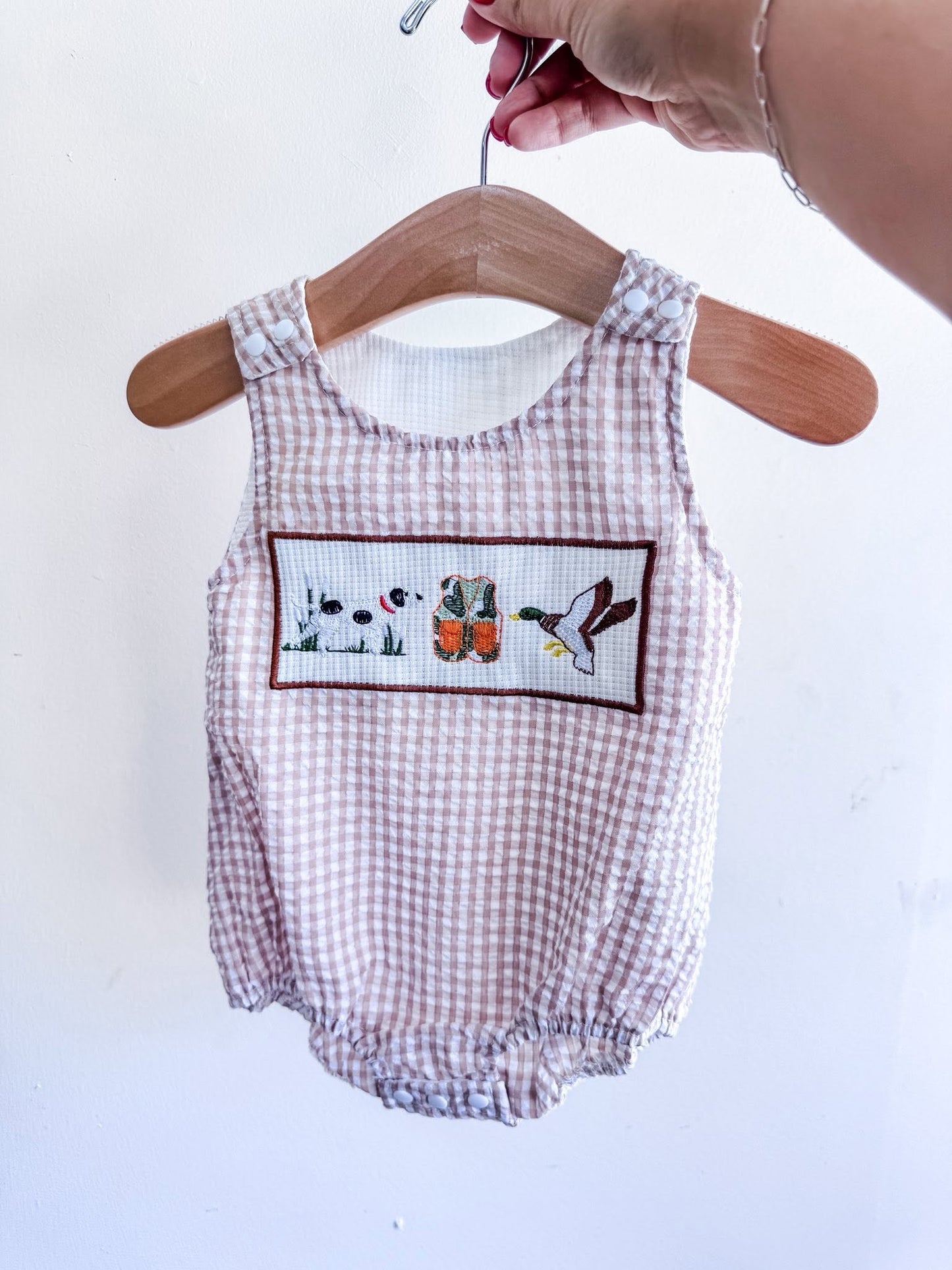 Duck Gingham Brown Romper