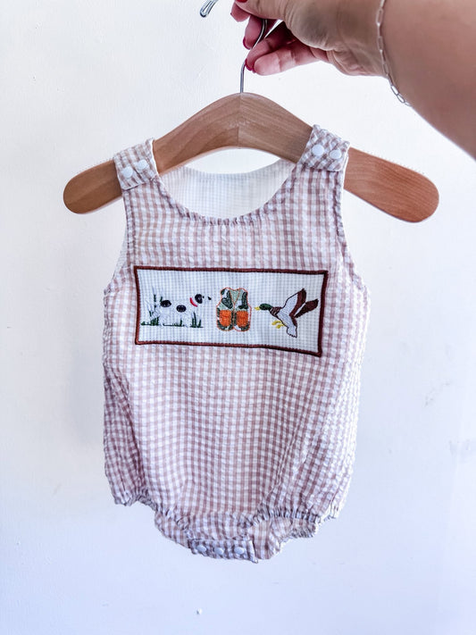 Duck Gingham Brown Romper